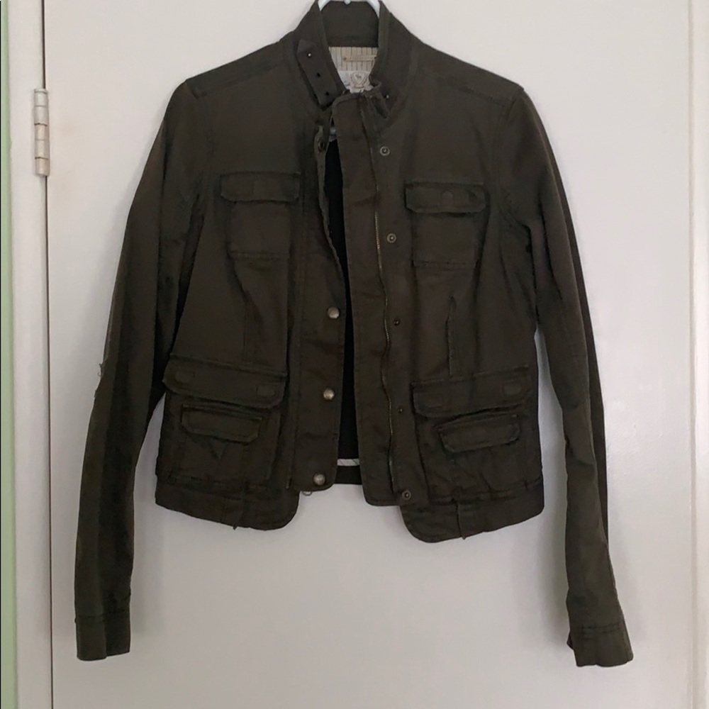 Abercrombie Cropped Fitted Bomber Jacket